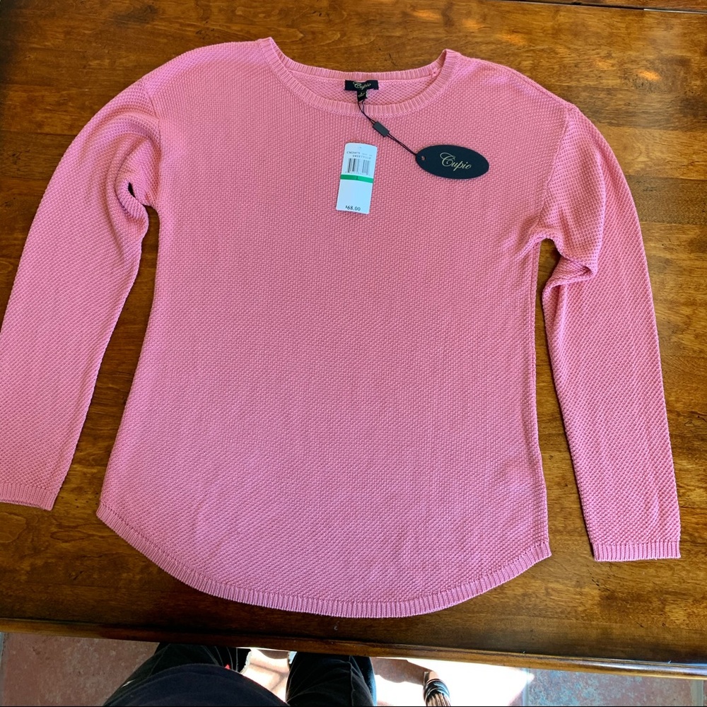Lightweight knit coral sweater